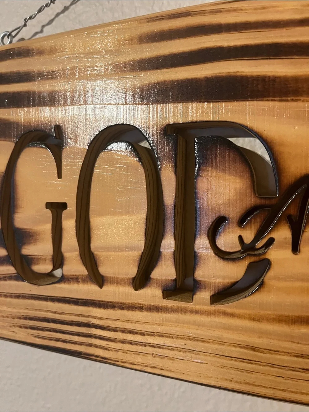 Wooden 'God Is Good All The Time' Cutout Wall Sign - Brown